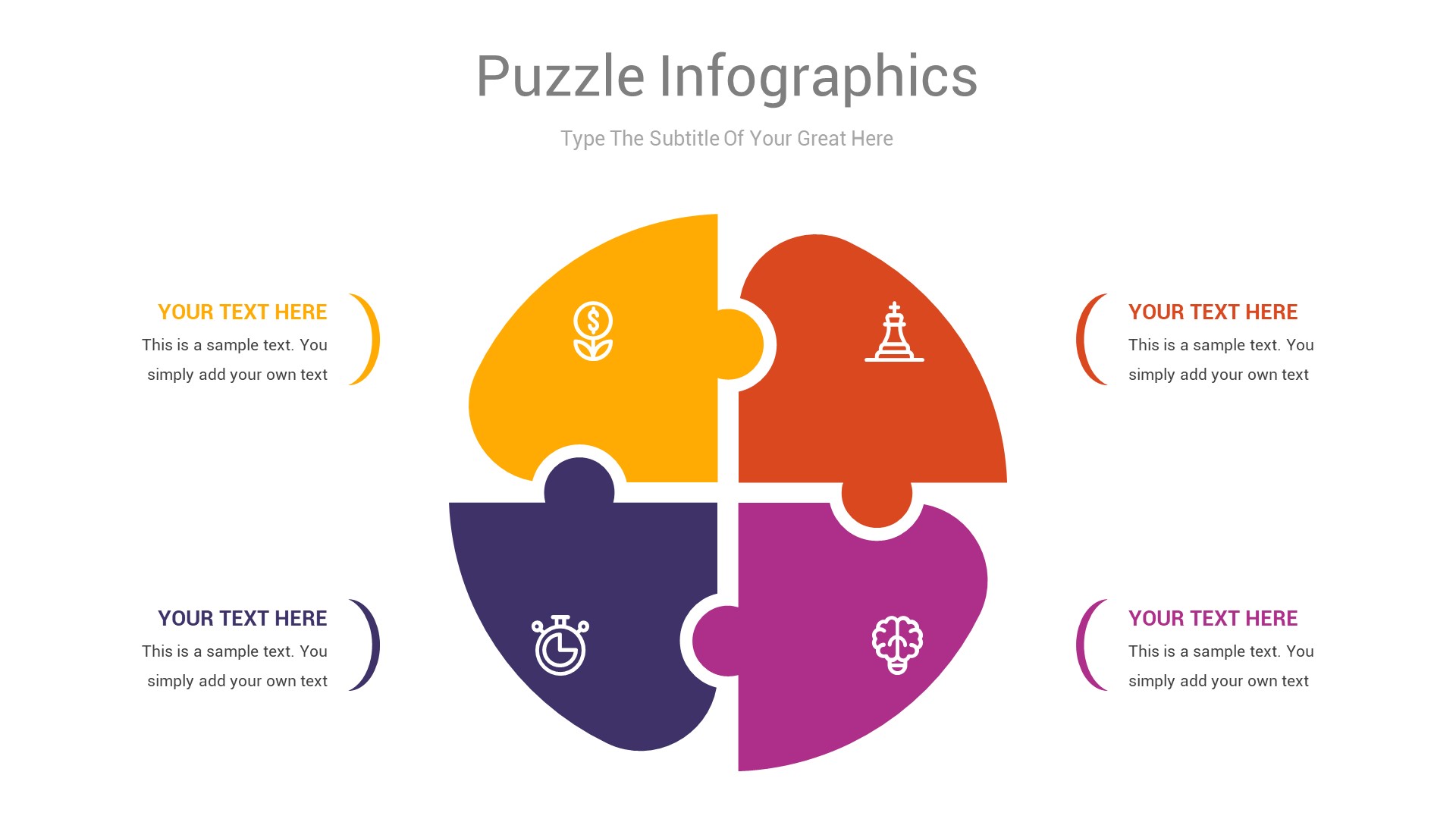Puzzle Infographics Google Slides Template Diagrams by SOOZ_ART